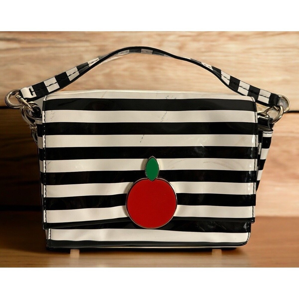 Kate Spade Darcel X KSNY Tobyn Big Apple Striped crossbody bag purse handbag EUC